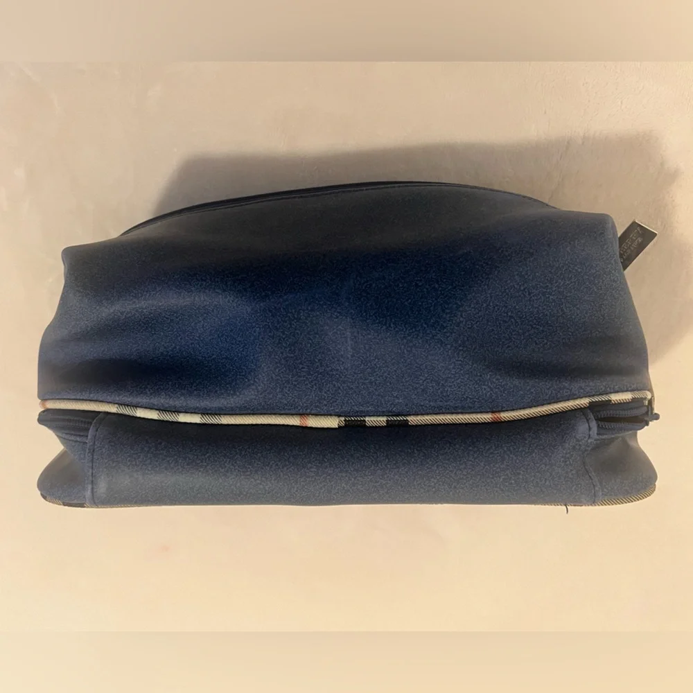 💚 Burberry Fragrance Navy Nova Check Pouch Bag Vanity Bag Double Stack/ Rare🩷